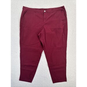 Lane Bryant Pants Women Size 28 Maroon Red Flat Front Casual Khaki Pants